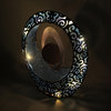 Blue Oval Battery Operated LED Decorative Accent Light Sculpture Home Decor Art