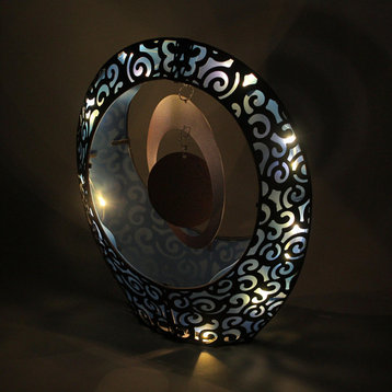 Blue Oval Battery Operated LED Decorative Accent Light Sculpture Home Decor Art