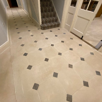 Heavily Soiled Limestone Floor Renovated in Lode Cambridge