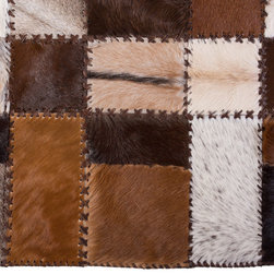 Luxury Handmade Cowhide Patchwork Hallway & Stair Runner, Brown White, 7'7"x2'6" - Hall And Stair Runners
