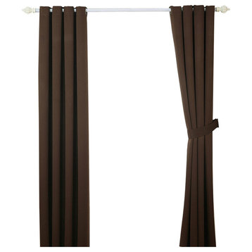 Serenta Black Out Curtains 4 Piece Sets, Chocolate, 54" X 84"