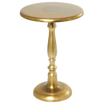 Traditional Gold Aluminum Metal Accent Table 27415