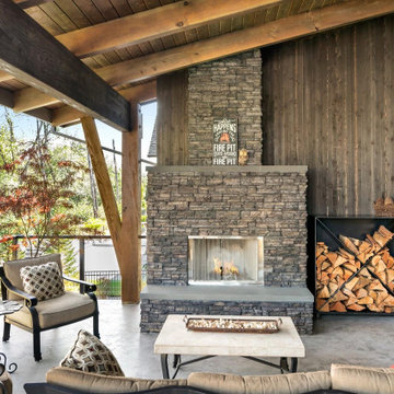 The Parklands Residence / outdoor fireplace