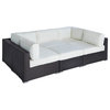 Outdoor Wicker Furniture Sofa Sectional 6-Piece Resin Couch Set