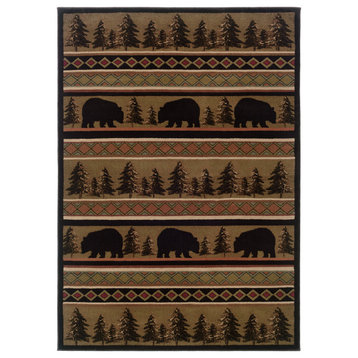 Oriental Weavers Hudson Black/Beige Southwest/Lodge Indoor Area Rug 7'8"X10'10"