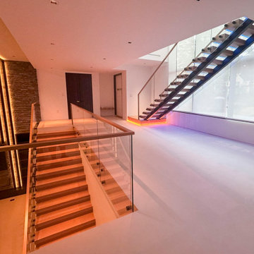 Project #126 | Contemporary Staircases with Integrated LEDs & Glass Railing