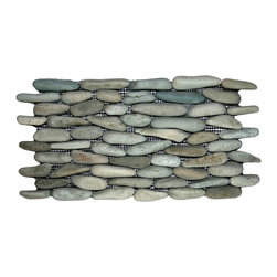 CNK Tile - Sea Green Pebble Tile, Natural Finish, Hand-Sorted, for Walls & Showers - Mosaic Tile