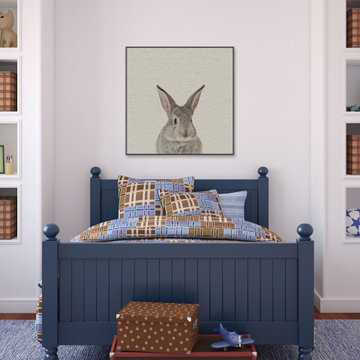 "Bunny Surprise" Floater Framed Painting Print on Canvas