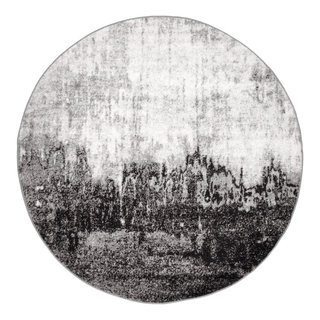 Abstract Rainfall Area Rug, 5'round - Contemporary - Area Rugs - by ...