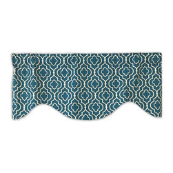 Priority Home and Design - Mill Creek Donetta Arabeque Lattice Teal Valance - Valances