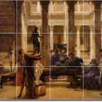 Picture-Tiles.com - Lawrence Alma-Tadema Historical Painting Ceramic Tile Mural #74, 48"x36" - Mural Title: A Roman Art Lover2