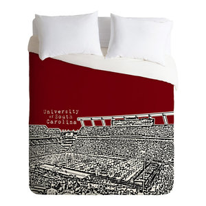 Deny Designs Bird Ave Nebraska Huskers Red Duvet Cover