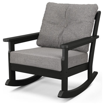 Vineyard Deep Seating Rocking Chair, Black/Gray Mist