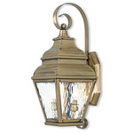 Livex Lighting Lights - Exeter Outdoor Wall Lantern, Antique Brass - Finished in antique brass with clear water glass, this outdoor wall lantern offers plenty of stylish illumination for your home's exterior.