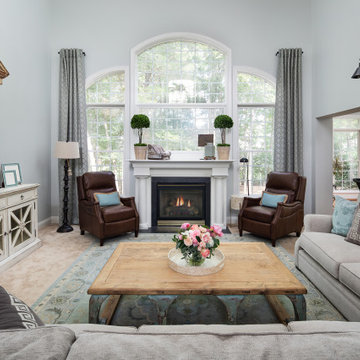 Antique Pediment Over TV Family Room