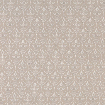 Beige, Cameo Jacquard Woven Upholstery Fabric By The Yard