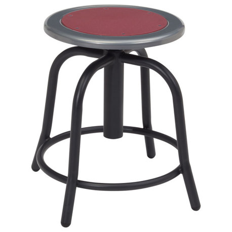 NPS 18-24" Height Adjustable Swivel Stool, Burgundy Seat and Black Frame