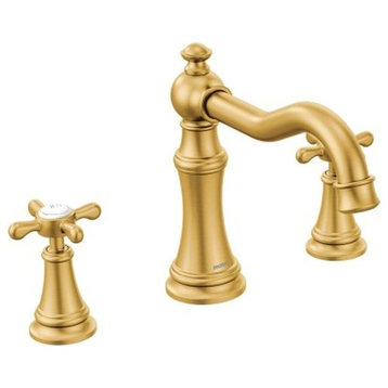 Moen Weymouth Two-Handle High Arc Roman Tub Faucet, Brushed Gold