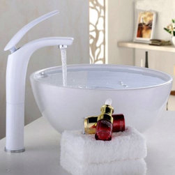 Reggio nell'Emilia Deck Mounted Single Handle Faucet with Hot/Cold Water Mixer - Bathroom Sink Faucets