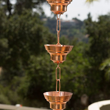 Large Cup Copper Rain Chains