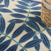 Nourison Aloha 6' x 9' Navy Blue and White Fabric Tropical Area Rug (6' x 9')