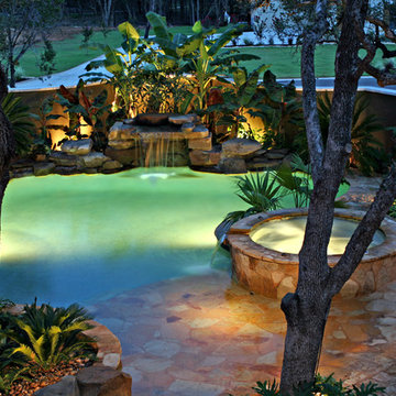 Waterfall & Spa With Beach Entry