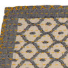 Artisan Hand Loomed Cotton Table Runner, Gray With Yellow Stitching, 18"x96"
