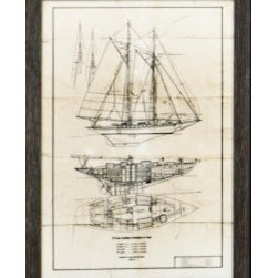 Schooner on Parchment - Artwork