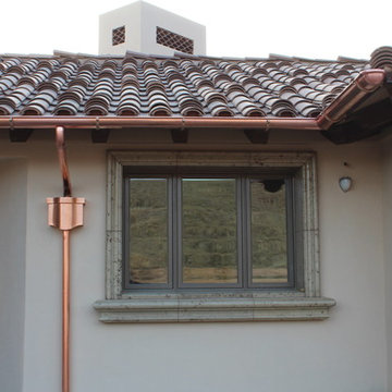 Copper Half Round Gutters New Home in Palmdale Ca. Work in Progress
