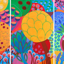 Hawaiian Seeds, Triptych, 72 x 36 in, SOLD - Paintings