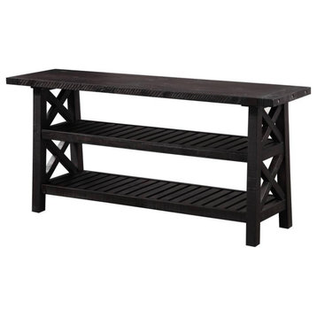 Crafters and Weavers Oak Park Cross Bar Console Table