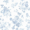 Everblooming Rosettes Dreamy Sky Cabbage Rose Bouquets Wallpaper Bolt