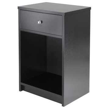 Winsome Wood Squamish Accent Table With 1 Drawer, Black Finish