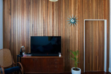 Inspiration for a living room in Perth with timber.