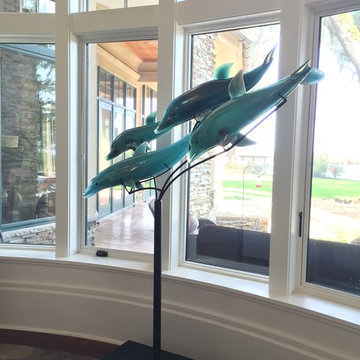 Giant glass dolphin commission in Savannah Home