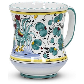 Orvieto Green Rooster Concave Deluxe Large Mug (16 Oz.)