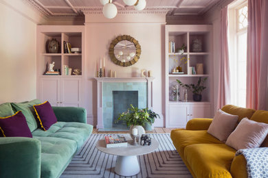 Design ideas for a bohemian living room in Kent.