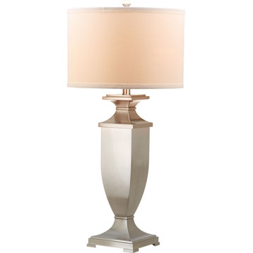Ambler Table Lamp (Set of 2) - White Shade, Nickle Base