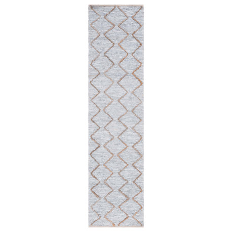 Safavieh Vintage Leather Collection VTL803 Rug, Light Grey/Natural, 2'3"x9'