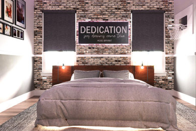 Inspiration for a mid-sized modern bedroom remodel in Houston