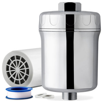 iSpring SF1S 15-Stage Never Clog High Output Universal Shower Filter, Chrome, Silver