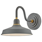 Hinkley - Hinkley 10231DMG Foundry Small Gooseneck Barn Light, Dark Matte Grey - Decidedly industrious, Foundry reinvents purposeful lighting. Focused and direct, the sturdy aluminum shade features knurled brass details to offset a variety of finish options while casting a uniform light. The simple, understated form plants a vintage aesthetic for both inside and outside spaces while offering mix and match options that customize the look.