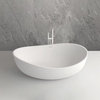 Vanity Art 63"x37" White Stone Freestanding Soaking Bathtub