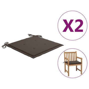 vidaXL Chair Cushion 2 Pcs Outdoor Patio Seat Cushion Taupe Oxford Fabric