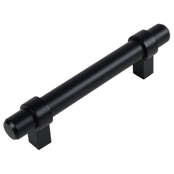 Cosmas 161-3FB Flat Black 3” CTC (76mm) Euro Bar Pull [5 PACK]