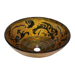 Roman Artistic Tempered Glass Bathroom Sink - Bathroom Sinks