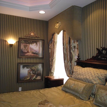 Master Bedroom with upholstered walls