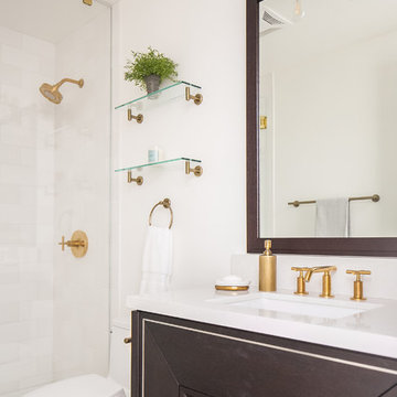 Gold and White Bathroom | Del Mar Inland Residence