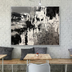 Preethi Arts - 60x48 Original Large black white Abstract Painting Modern Decor Wall room art - Paintings
