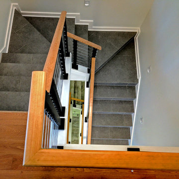 Multilevel Stairway with Cable Rail
